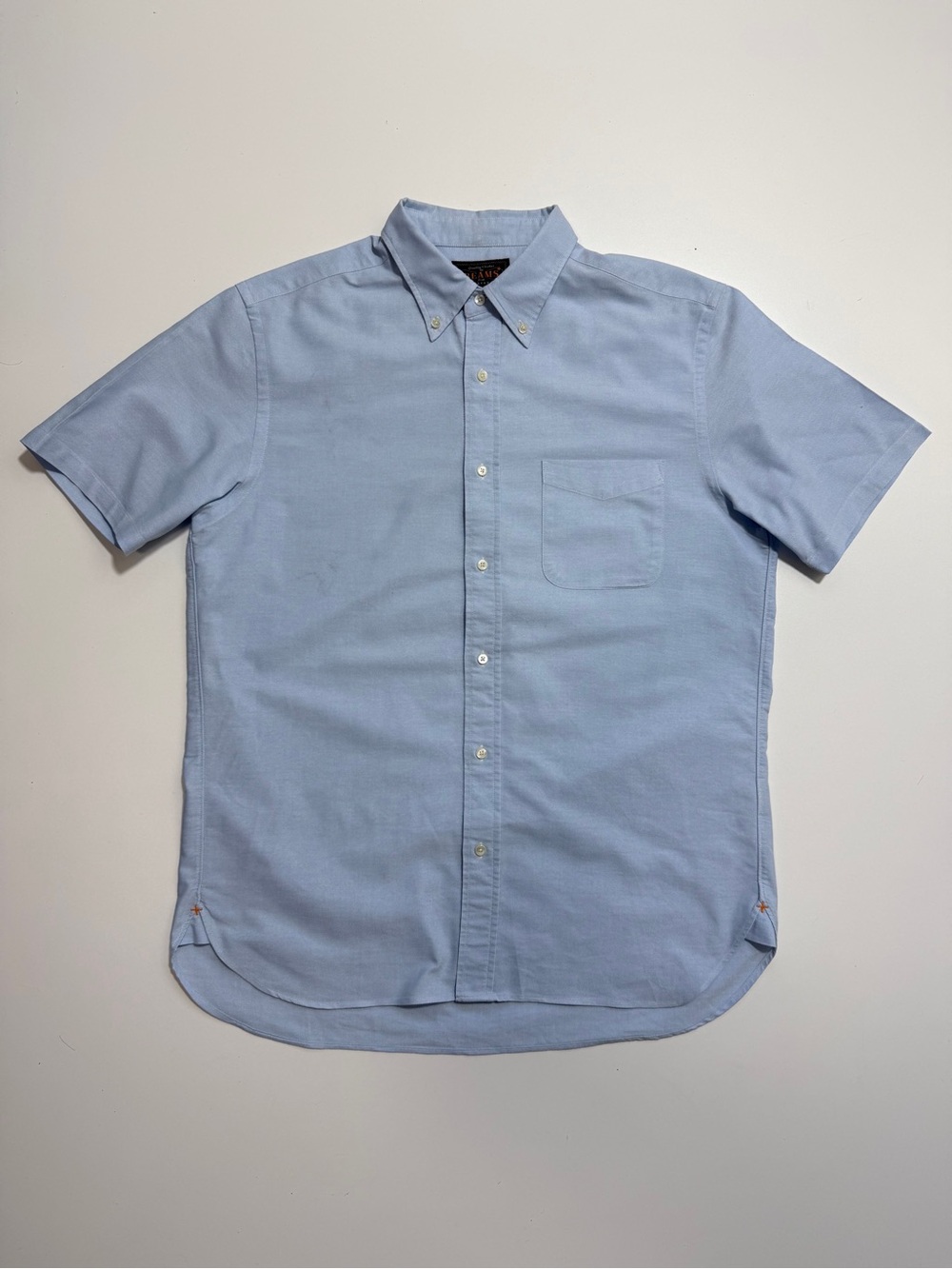 Beams Plus Oxford Short Sleeve Buttonup Shirt Mens Large Blue Japan